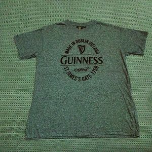Guinness Beer Signature Gray T-shirt Mens Large Made in Dublin Ireland